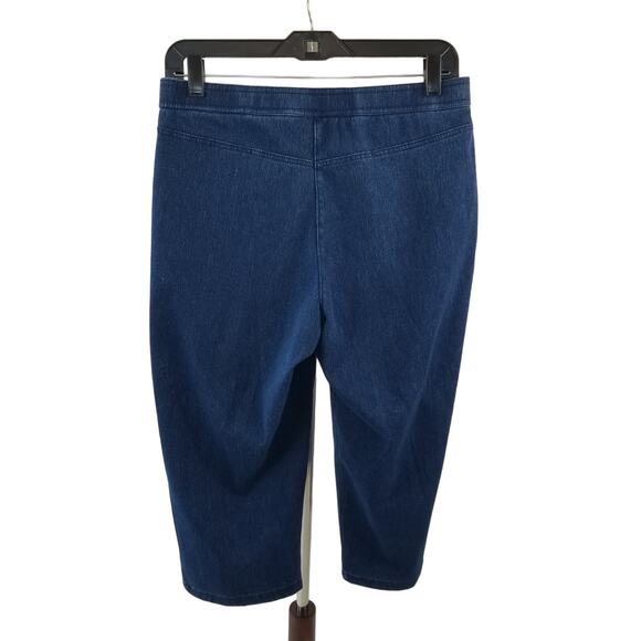 Cathy Daniels Blue Denim Stretchy Pull on Capris Size PS NEW! - Picture 2 of 4